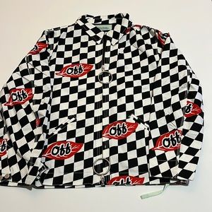 COPY - Off White Checker Leaf Work Jacket